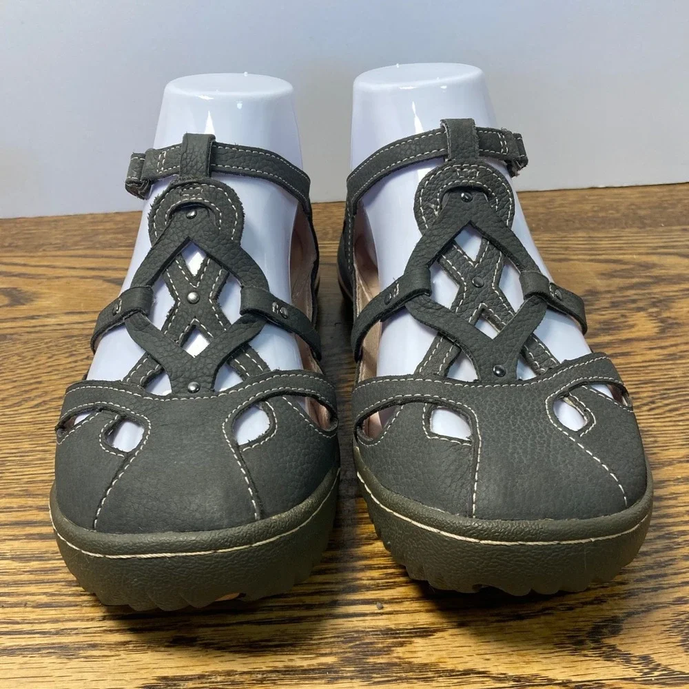 Jambu Ruby Womens 6.5M Charcoal Grey All Terra Mary Jane Fisherman Flats Shoes